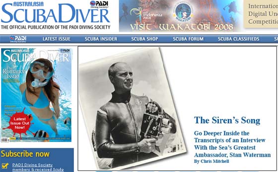 Stan Waterman interview Scuba Diver AustralAsia Issue 5, 2008