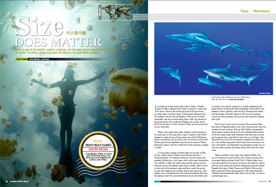 Palau article, EZ Dive magazine